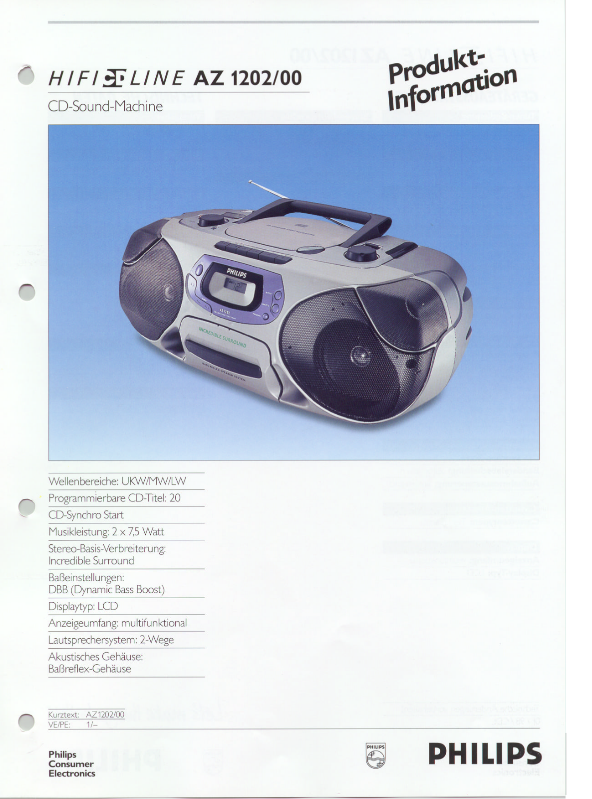 Philips AZ1202/00 User Manual