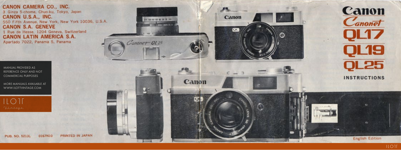 Canon canonet QL17, canonet QL19, canonet QL25 Instruction Manual