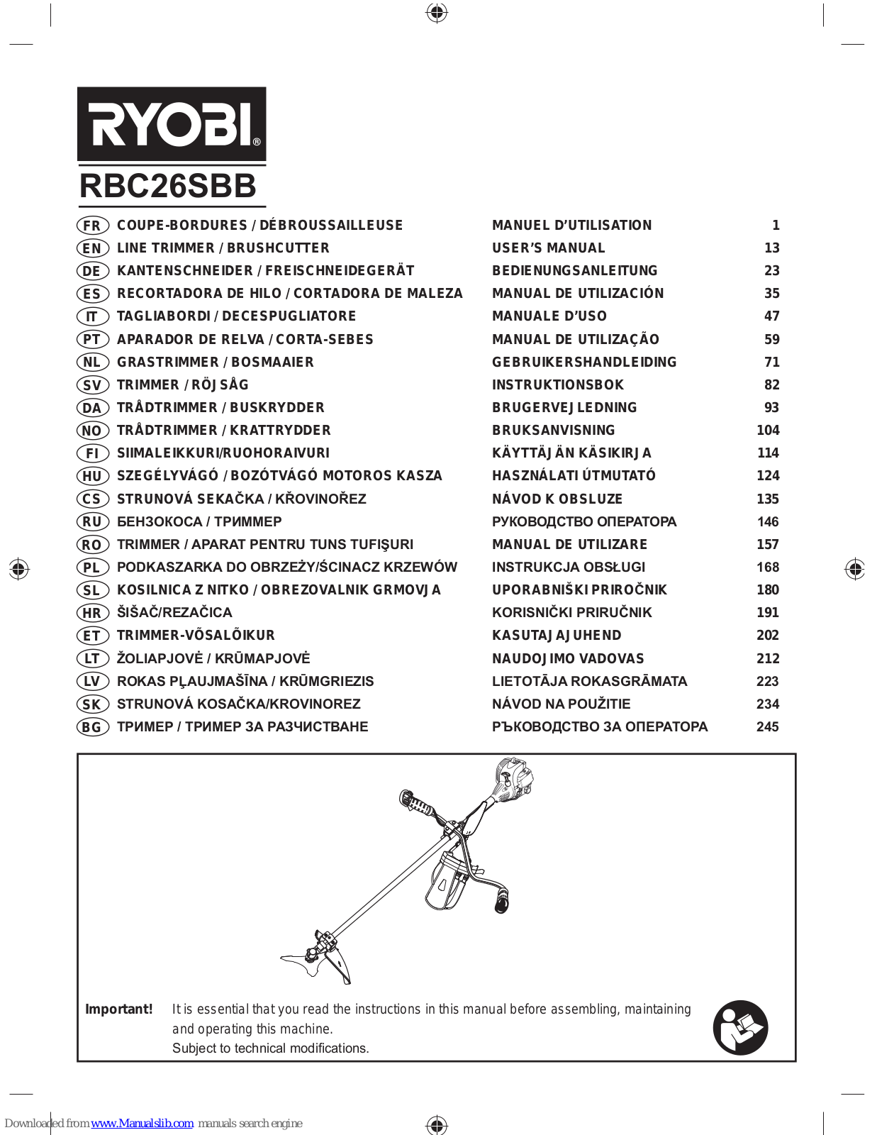 Ryobi RBC26SBB User Manual - ManualMachine.com