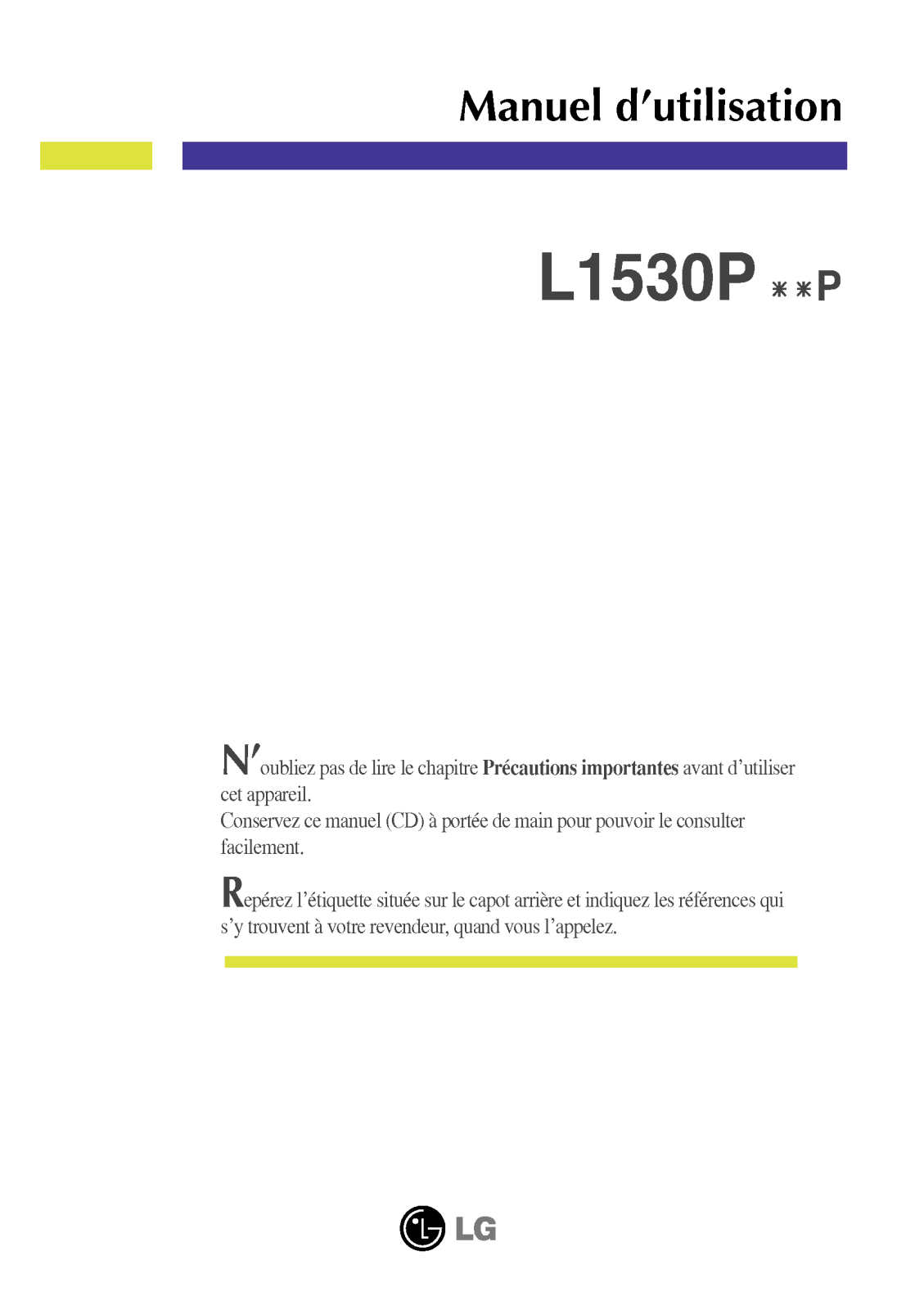 LG L1530PSNP User Manual