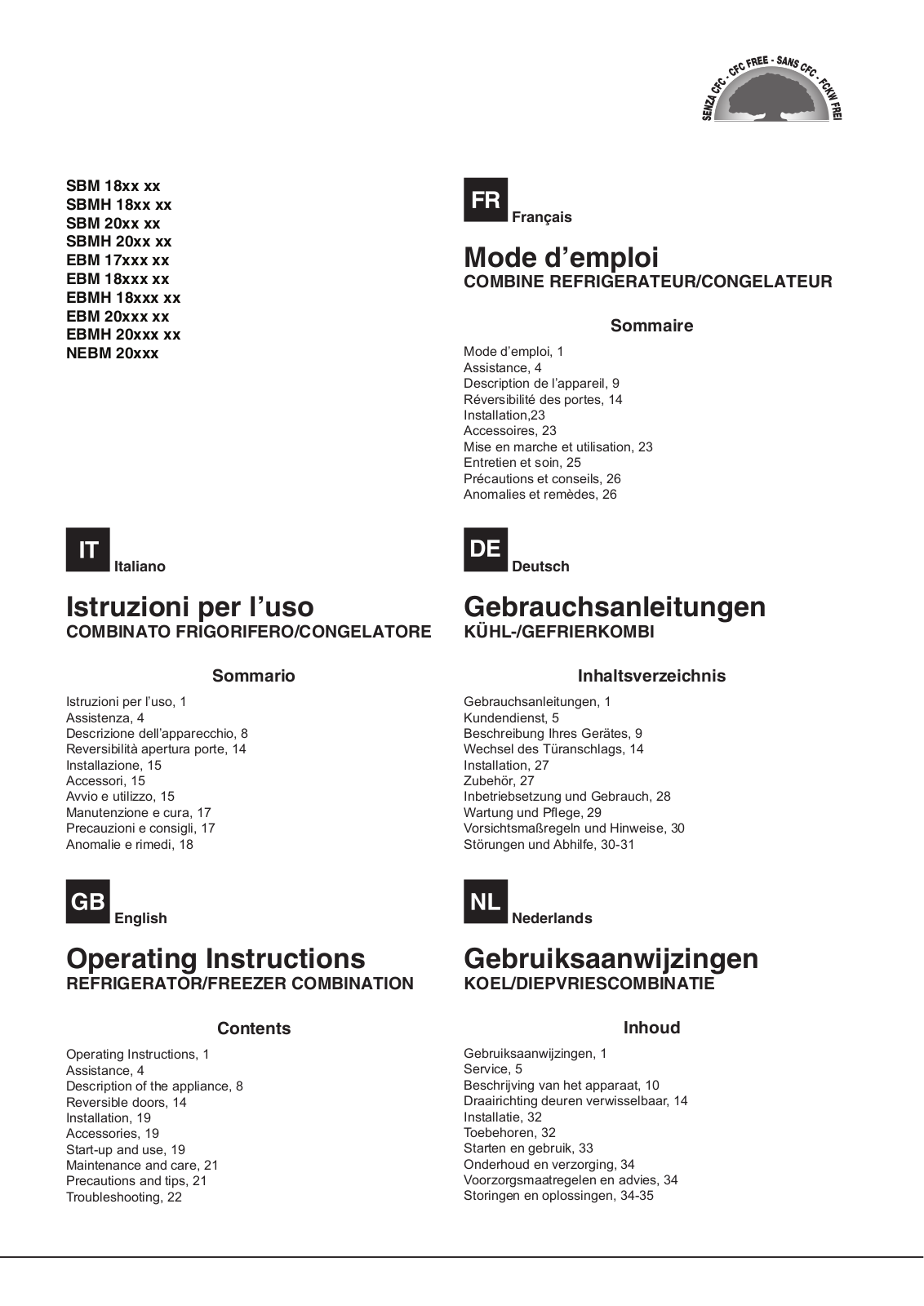 Hotpoint EBM 18340, EBM 18260 V User Manual