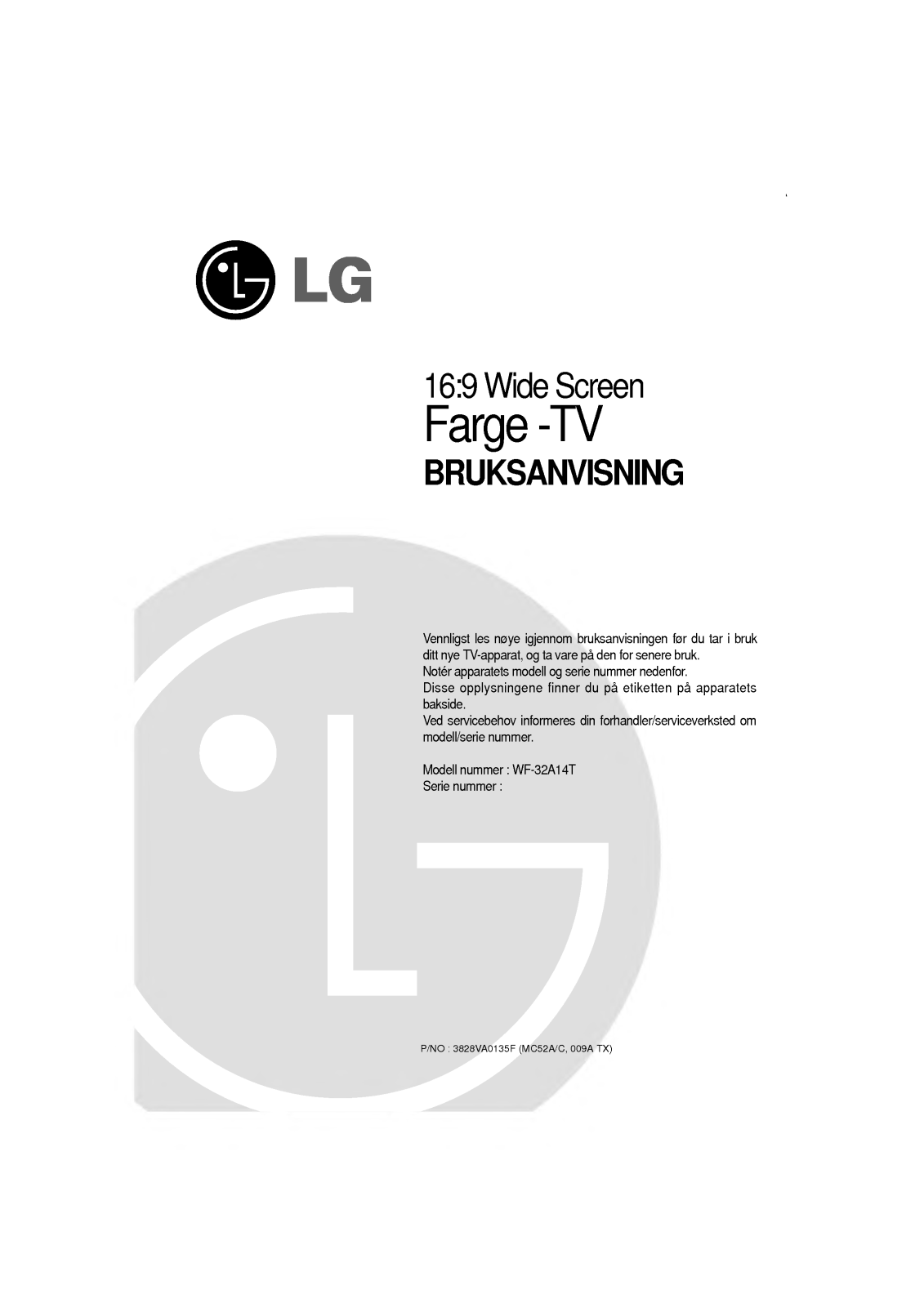 Lg WF-32A14T, WF-28A12T User Manual