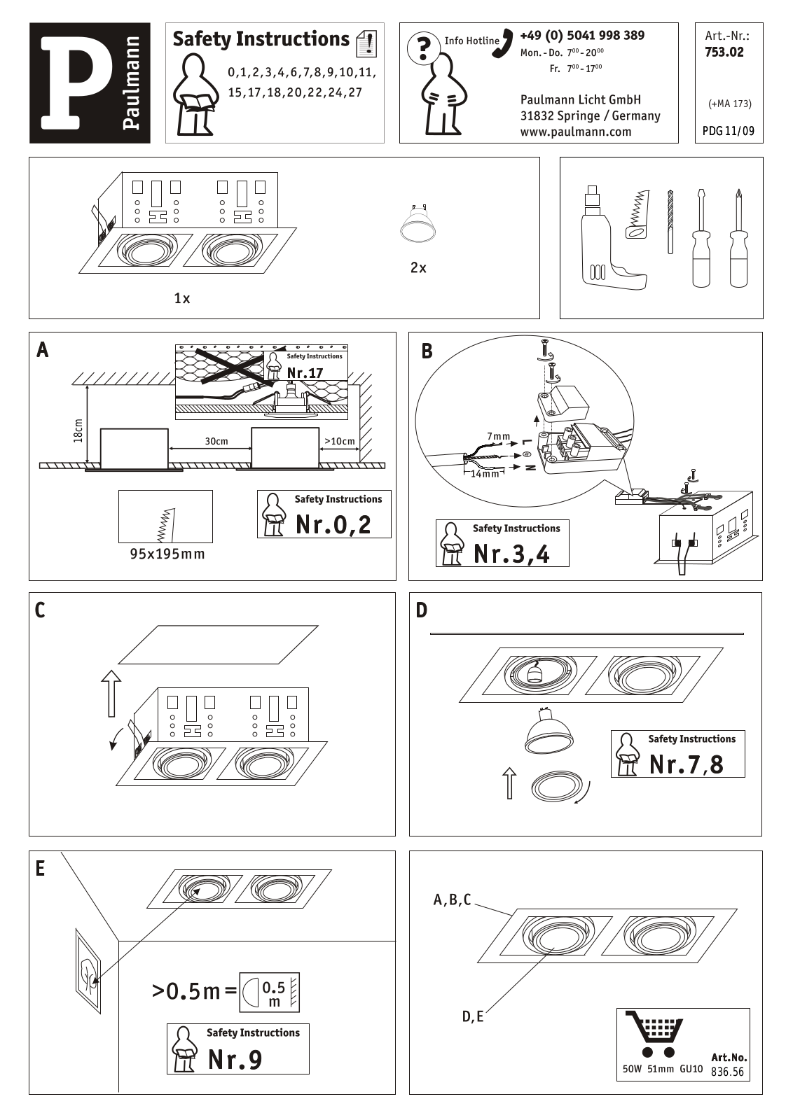 Paulmann 75302 Safety instructions - ManualMachine.com