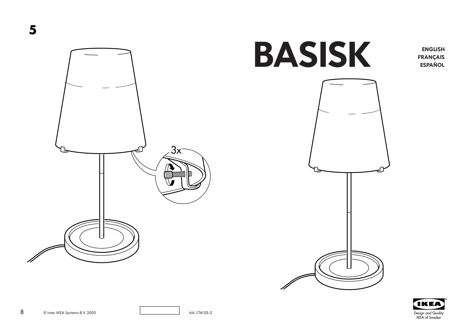 IKEA BASISK TABLE LAMP 21 Assembly Instruction
