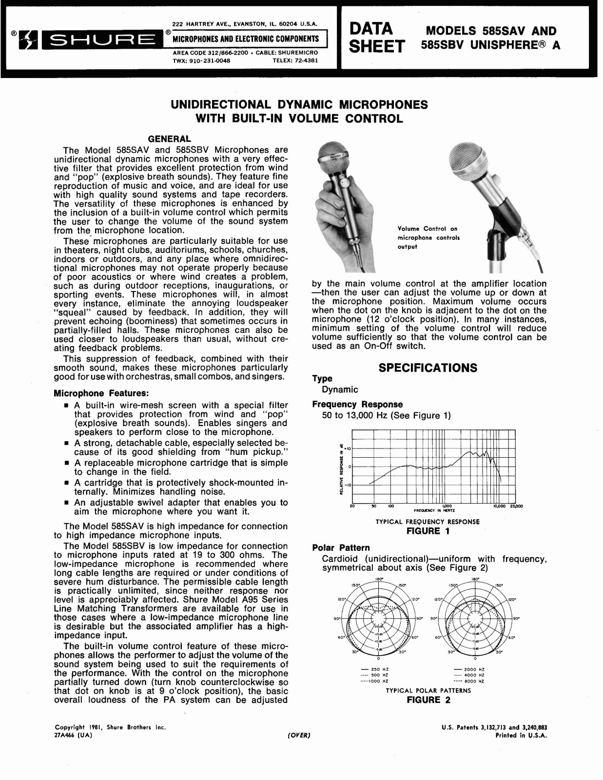 Shure 585SBV User Guide - ManualMachine.com
