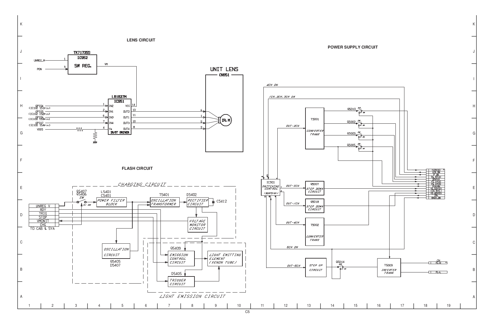 SANYO VPC-R1EX, VPC-R1E, VPC-R1, VPC-R1G, VAR-G5U POWER SUPPLY CIRCUIT