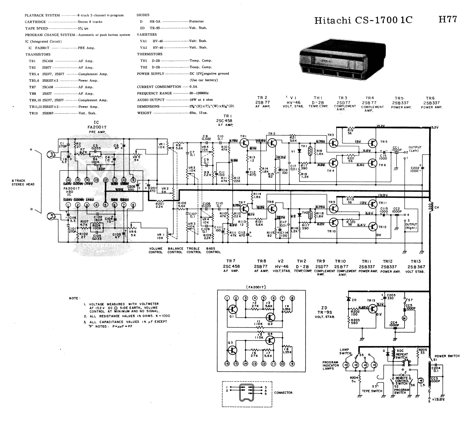 Hitachi CS-1700 Cirquit Diagram