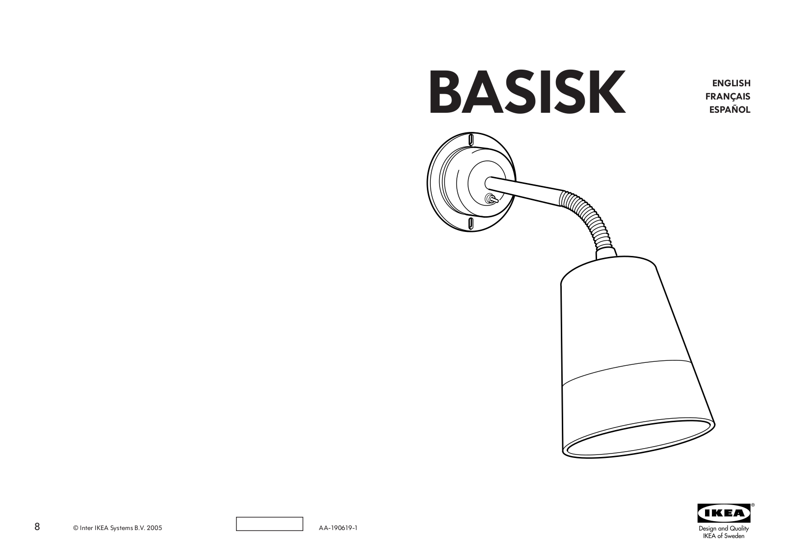 IKEA BASISK WALL SPOT LIGHT Assembly Instruction