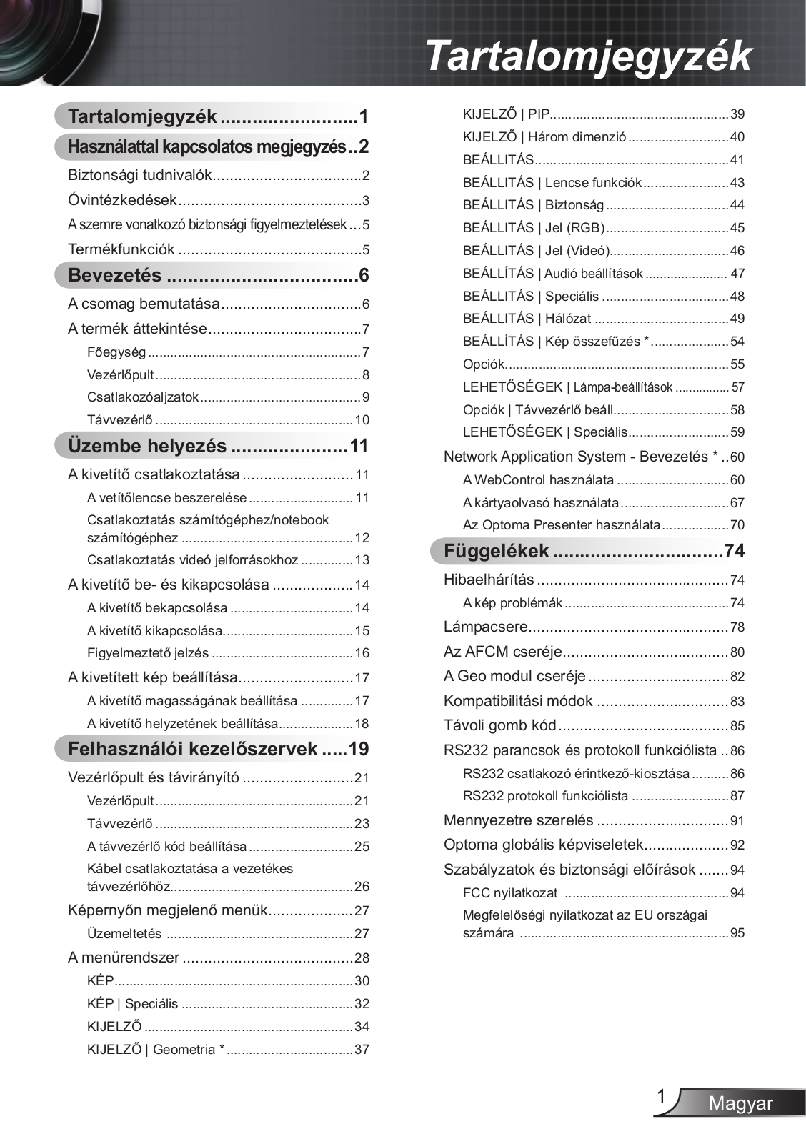 OPTOMA EW865, EX855 User Manual