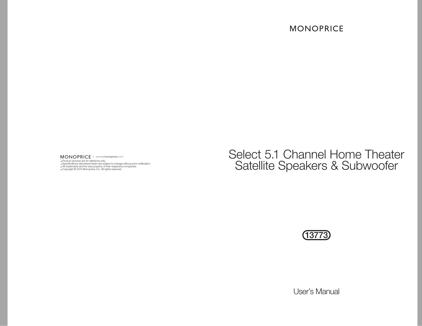 Monoprice 13773 User Manual