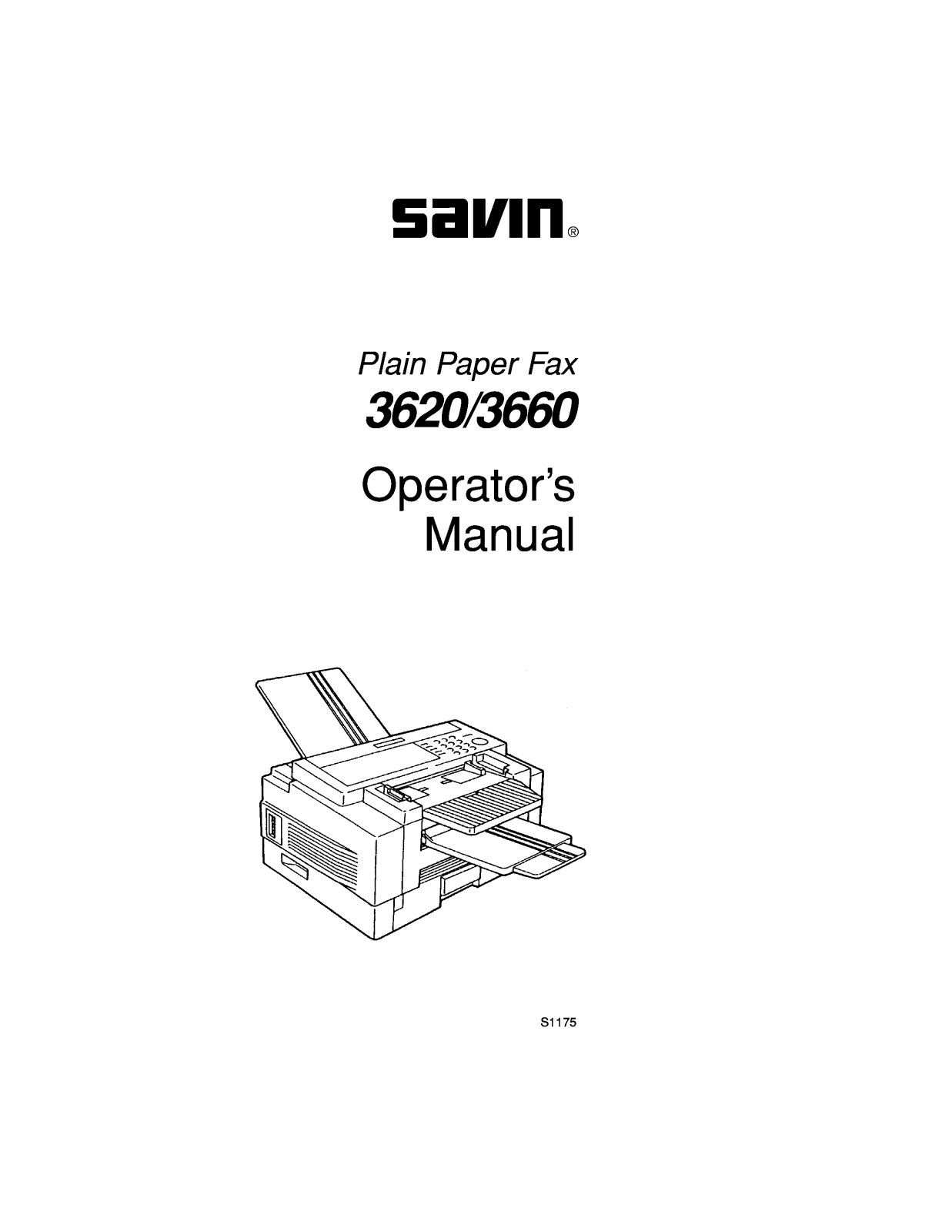 Savin 3660 Operating Manual