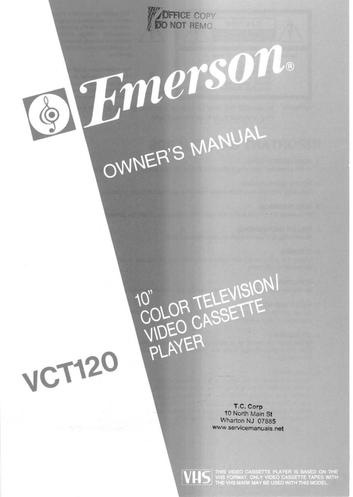 EMERSON VCT120 User Manual