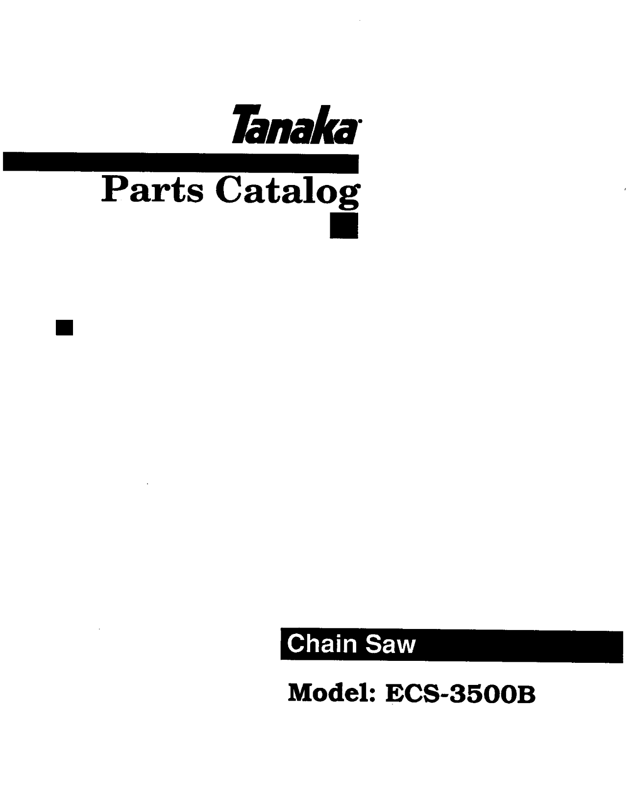 Tanaka ECS-3500B User Manual