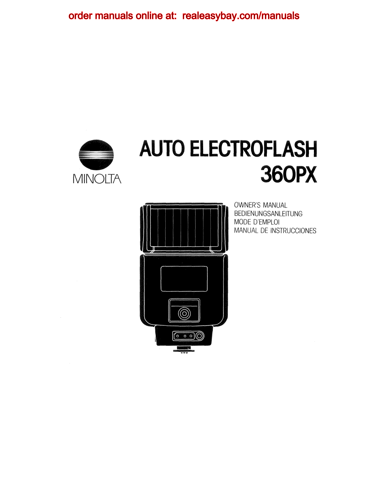 Minolta AUTO ELECTROFLASH 360PX owners Manual