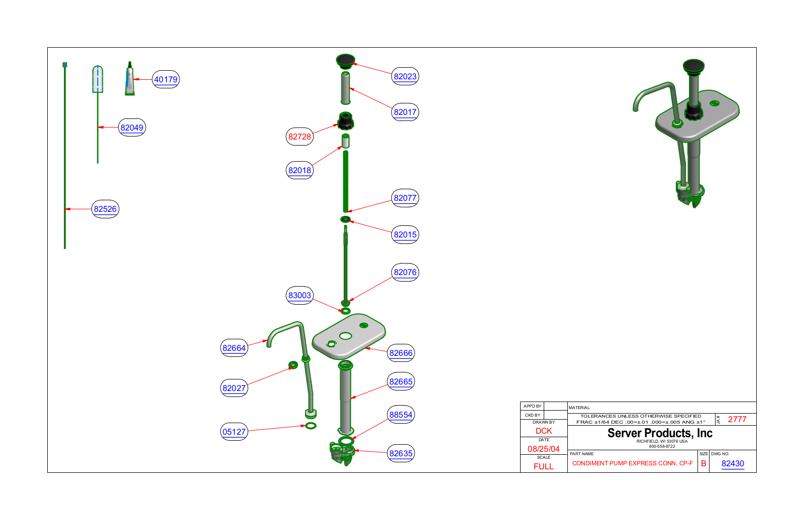 Server 82430 Parts Manual