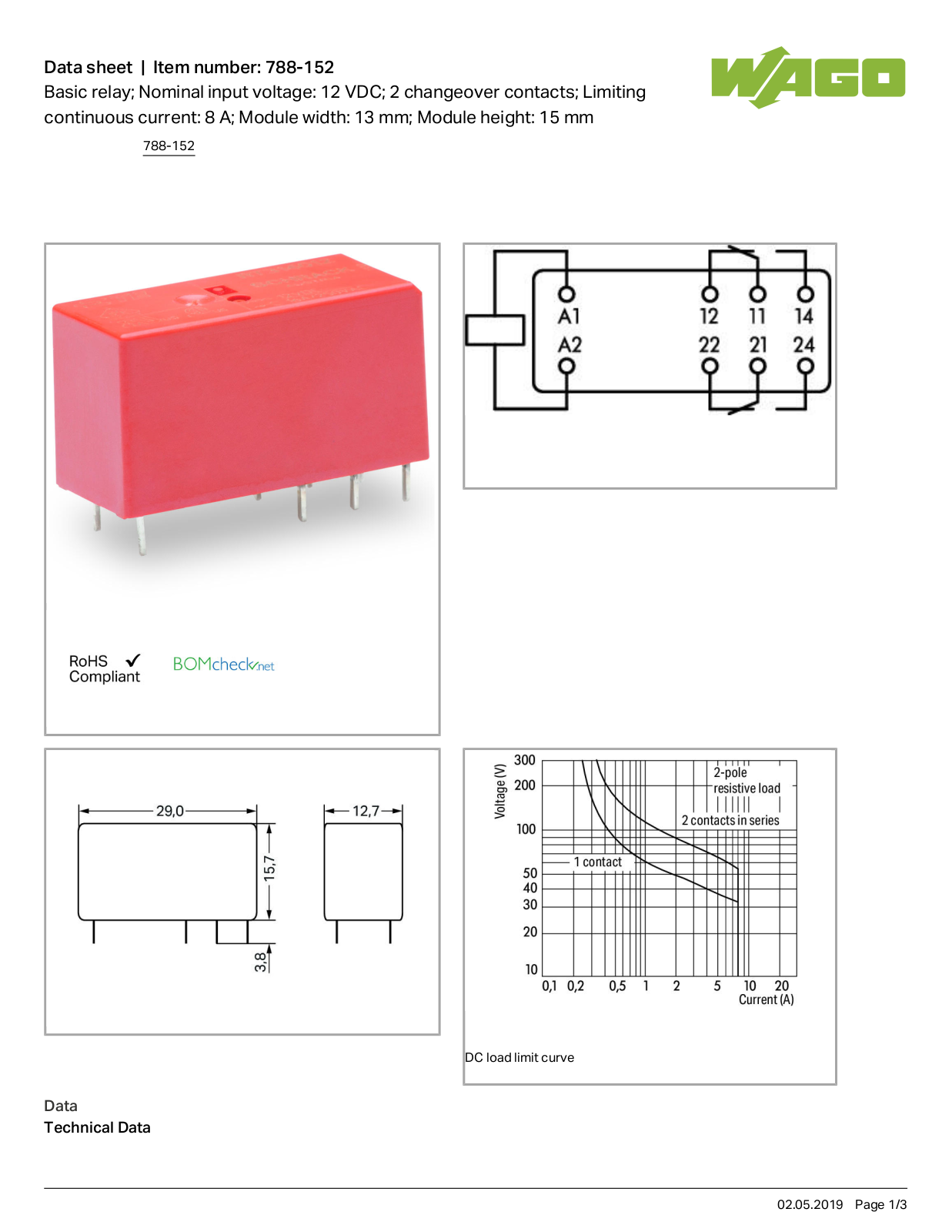 Wago 788-152 Data Sheet