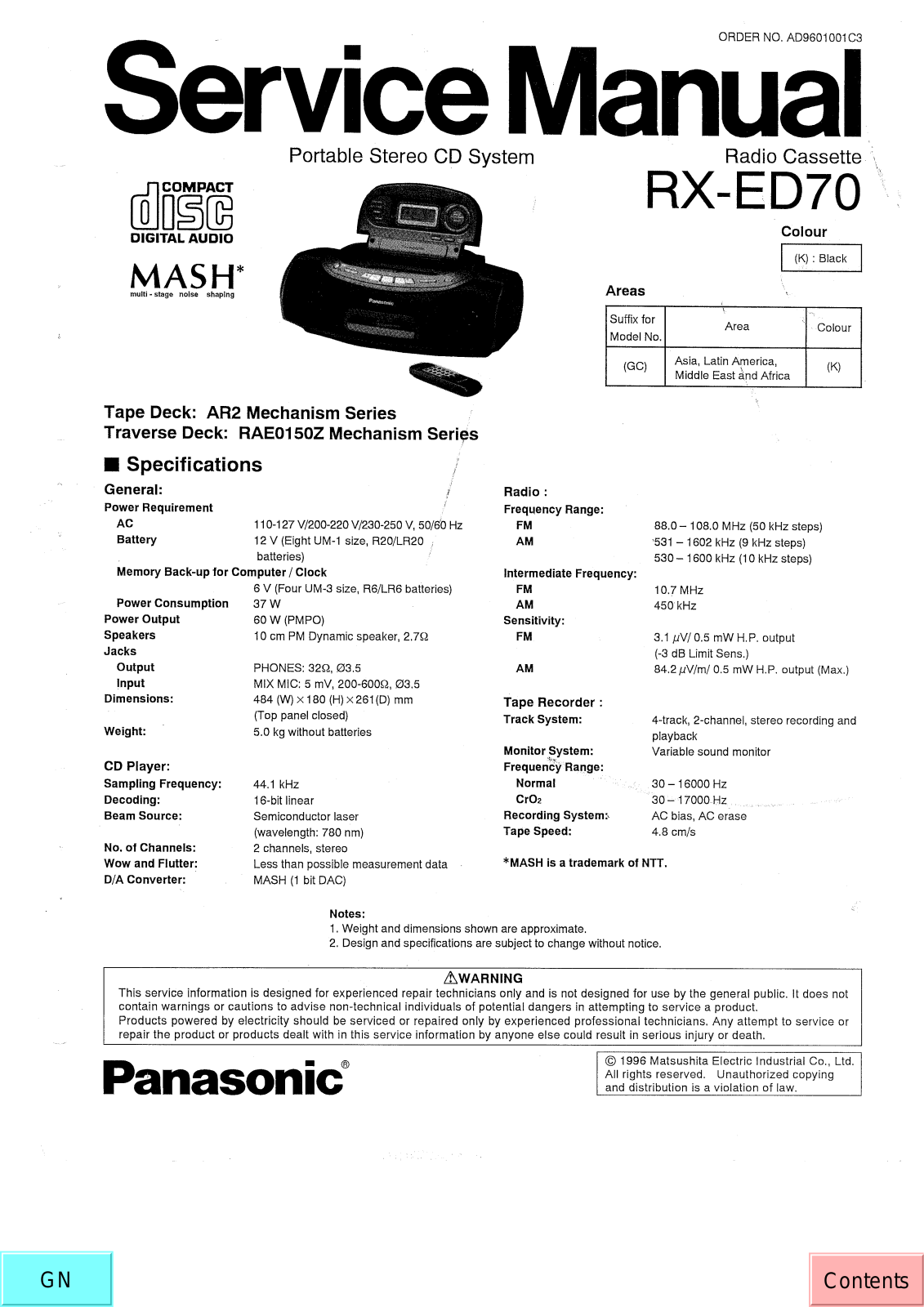 JVC RX ED70 GC Service Manual