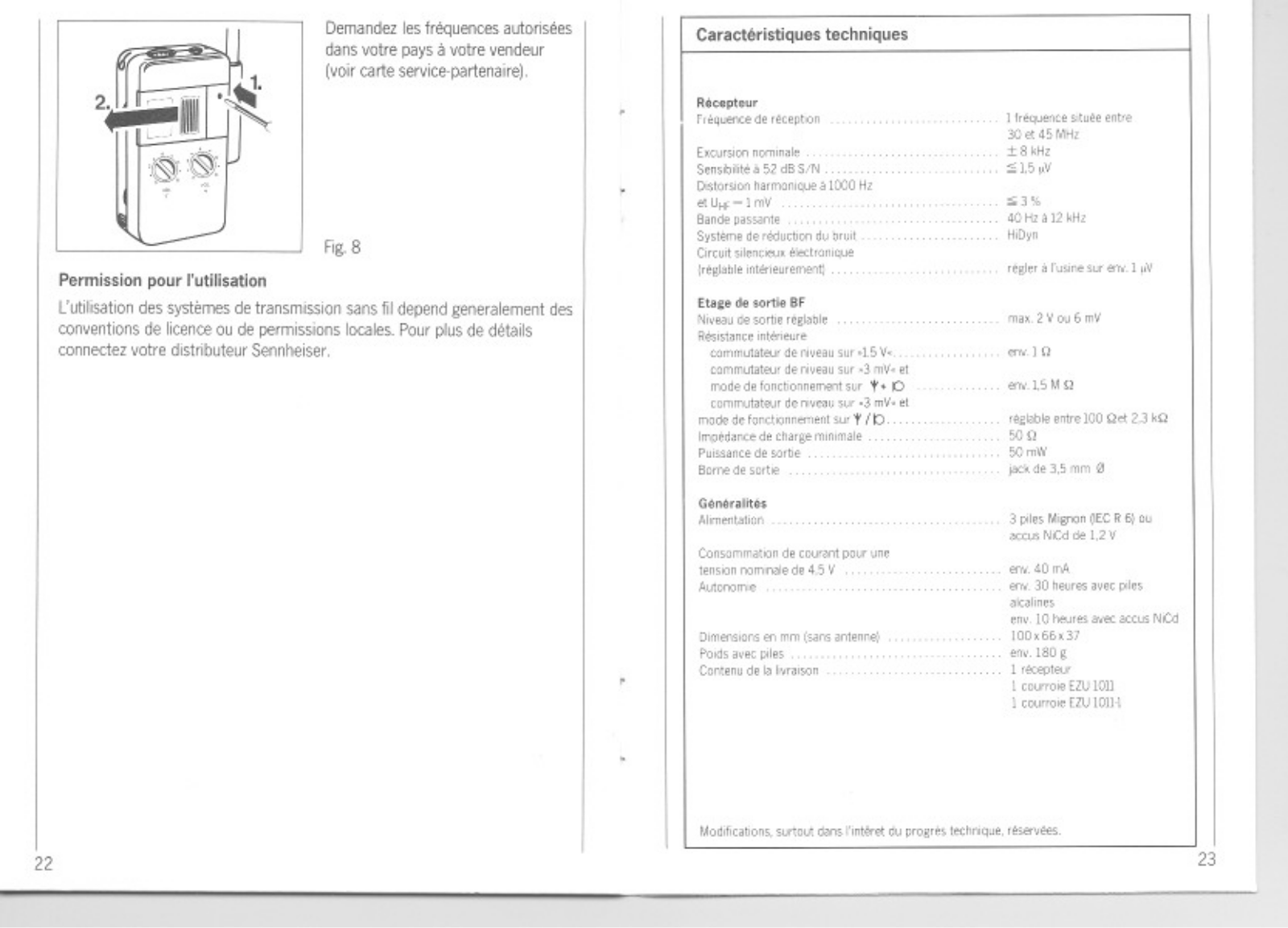 Sennheiser EK 1013-6 DATASHEET