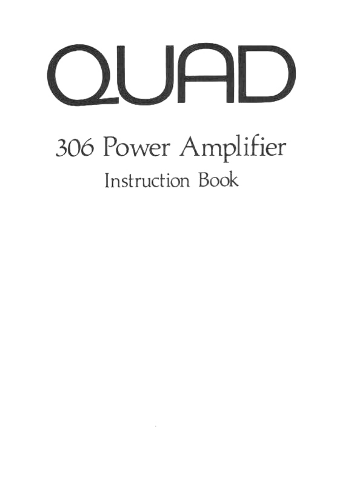 Quad 306 Owners manual