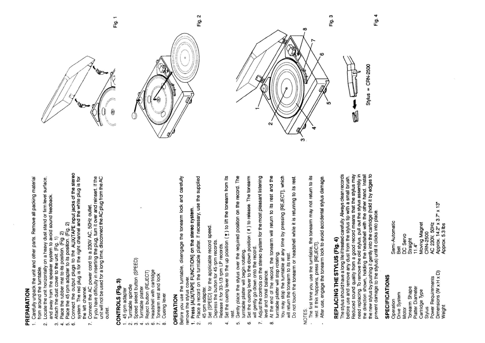 Lenco L3806 Owners Manual