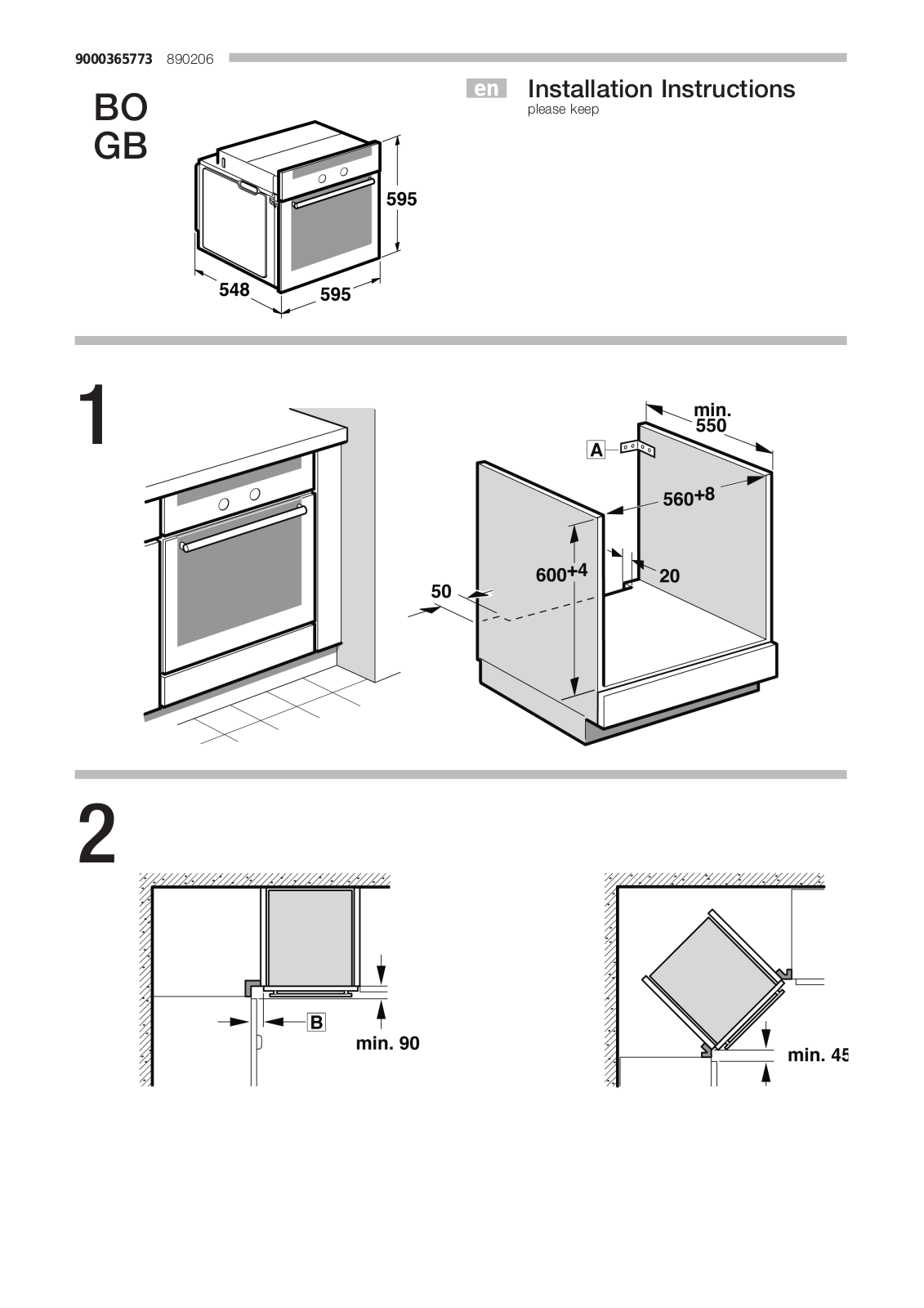 NEFF B16W74N0GB/01 Installation Instruction