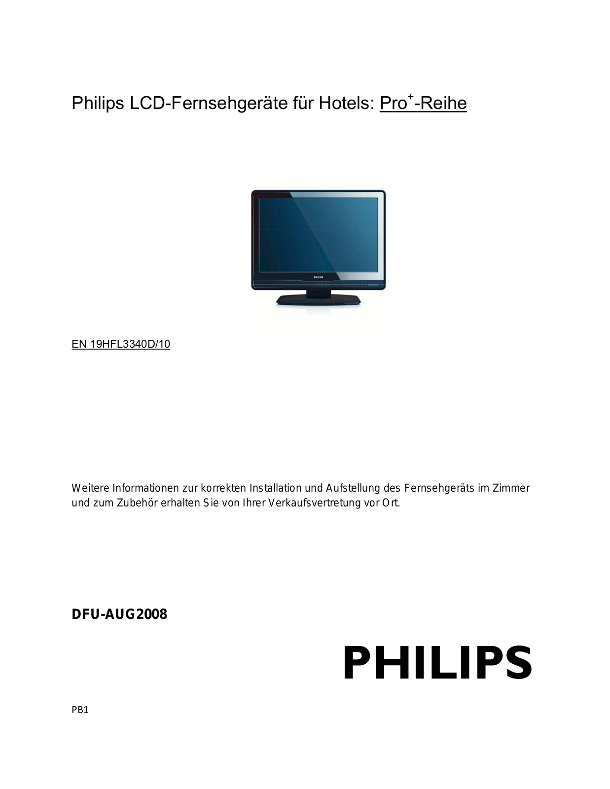 Philips 19HFL3340D User Manual