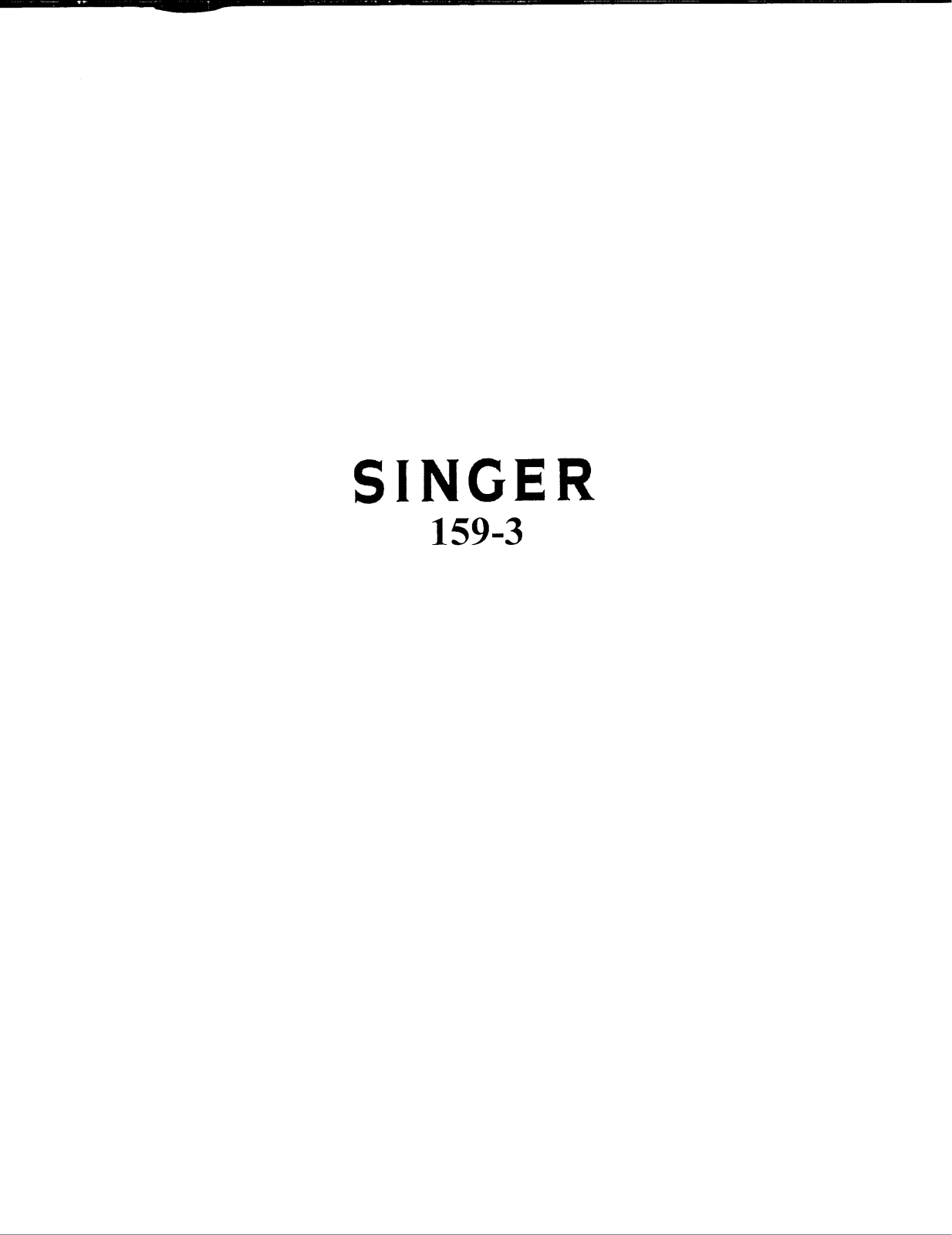 SINGER 159-3 Parts List