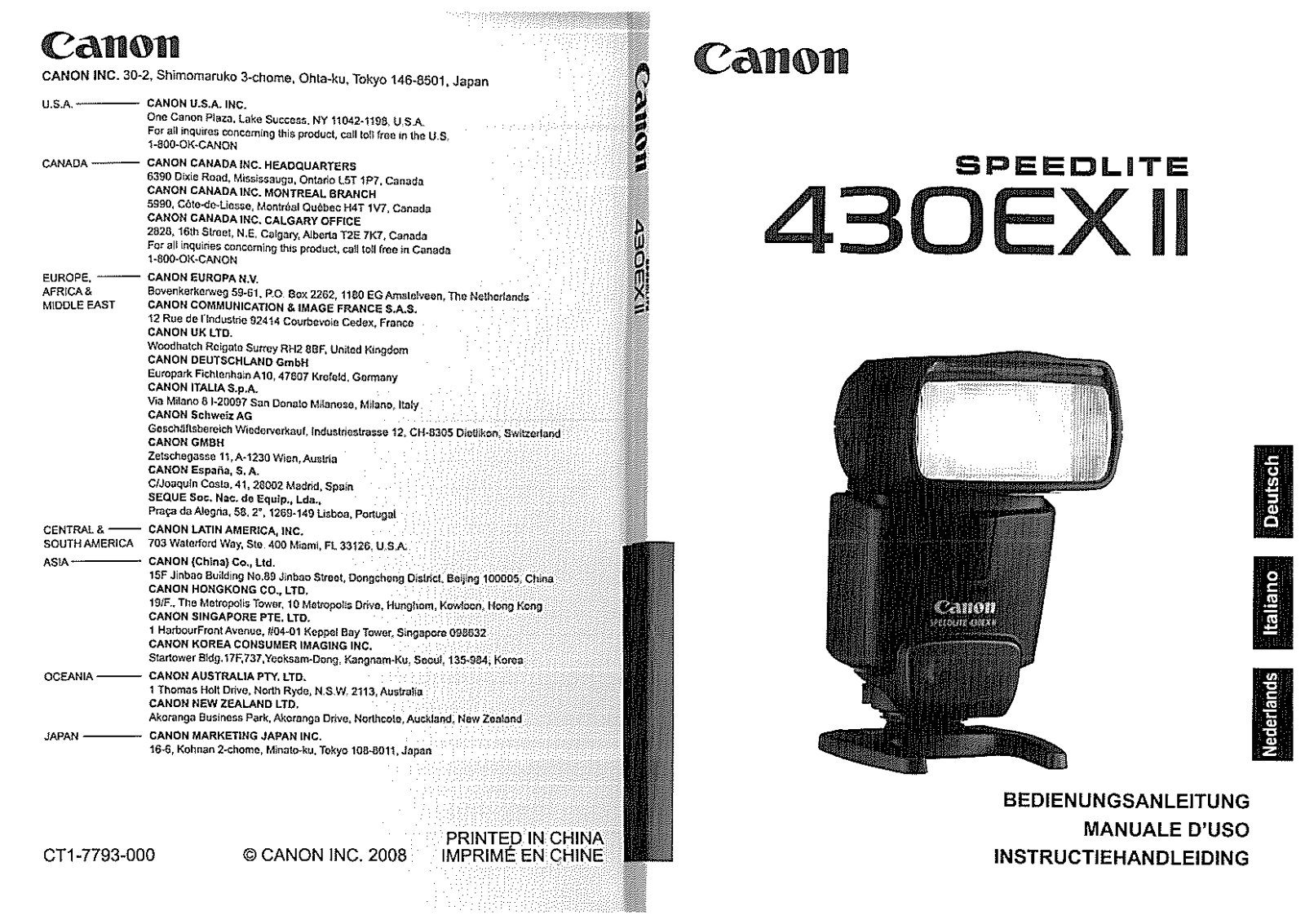 Canon Speedlite 430EX II User manual