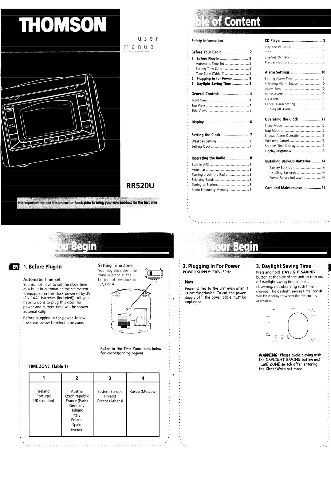 Thomson RR520U User Manual