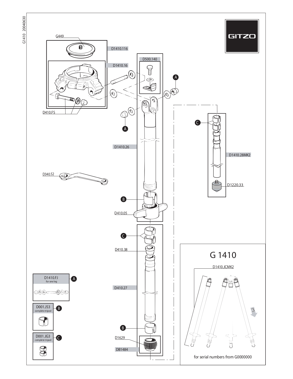 Gitzo G1410 User Manual