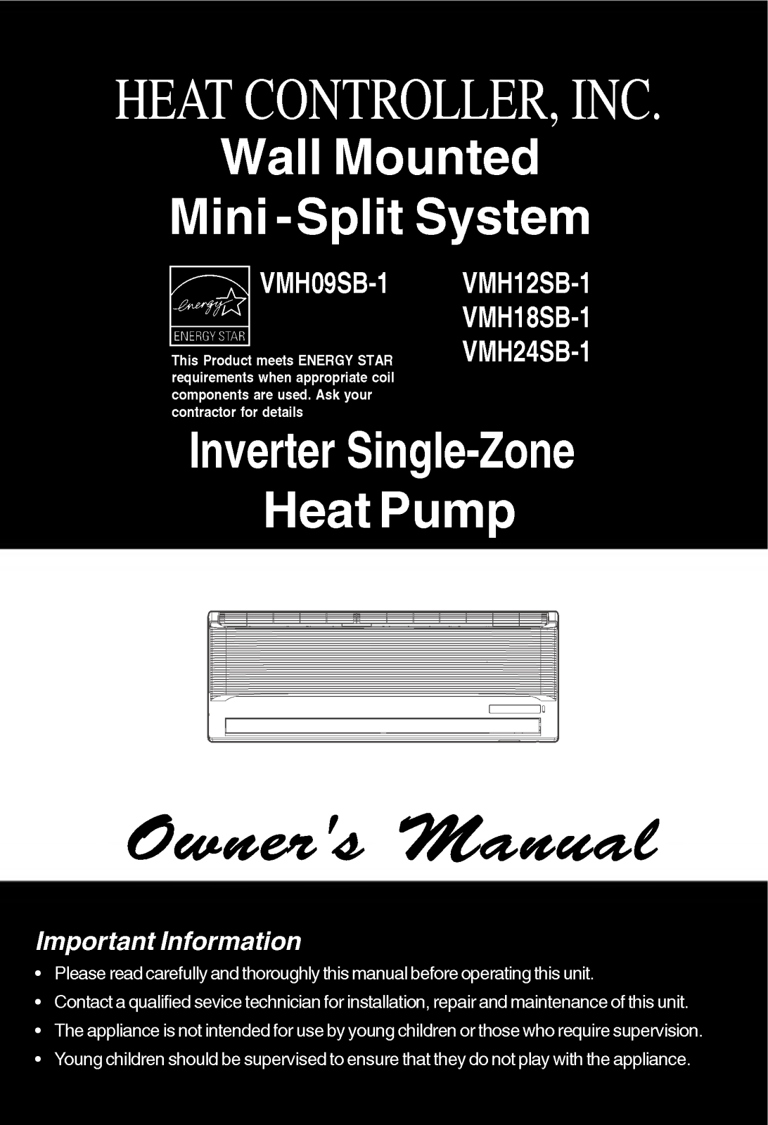 LG A-VMH09SB, B-VMH09SB, B-VMH24SB, B-VMH12SB, B-VMH18SB User Manual