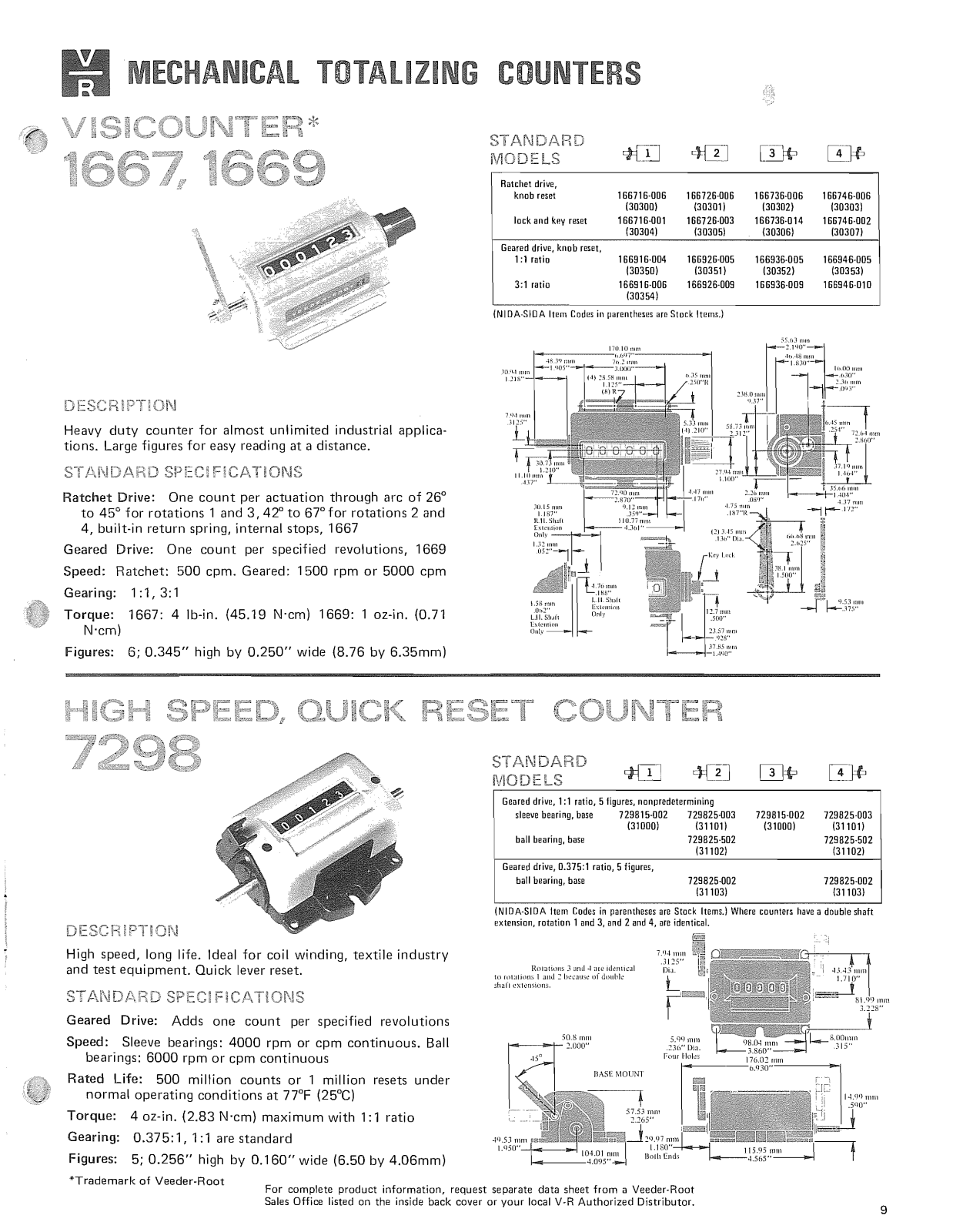 Danaher Controls 1667, 1669 Data Sheet