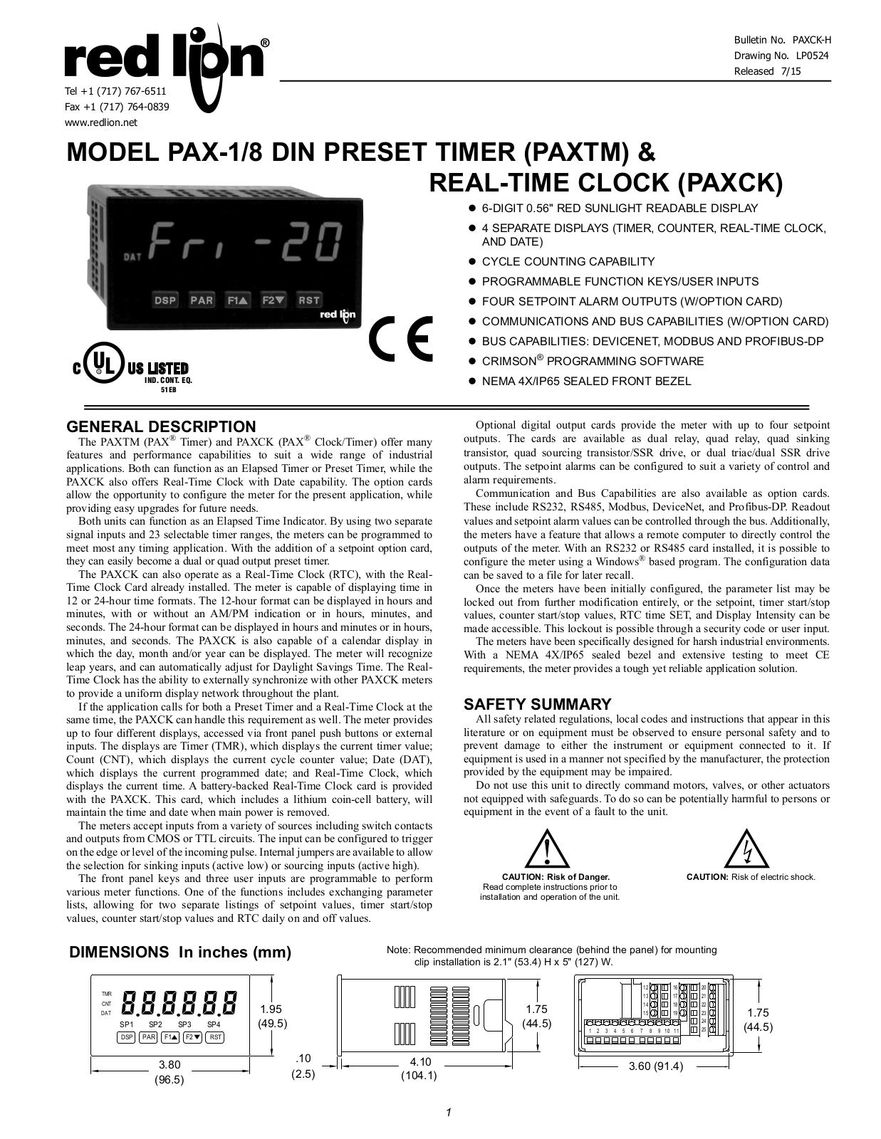 Red Lion PAX Users Manual