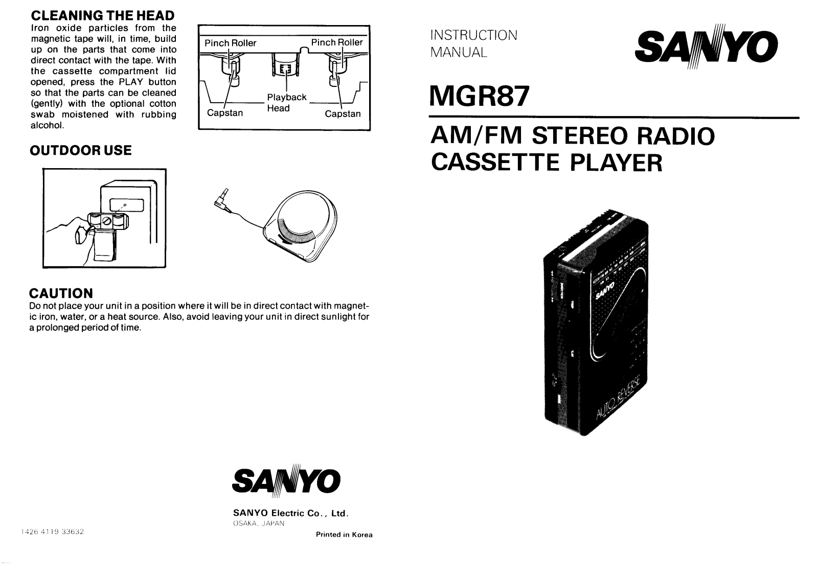 Sanyo MGR87 Instruction Manual