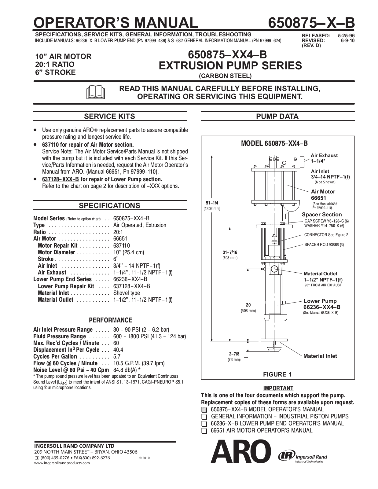 Ingersoll-Rand 650875-XX4-B User Manual