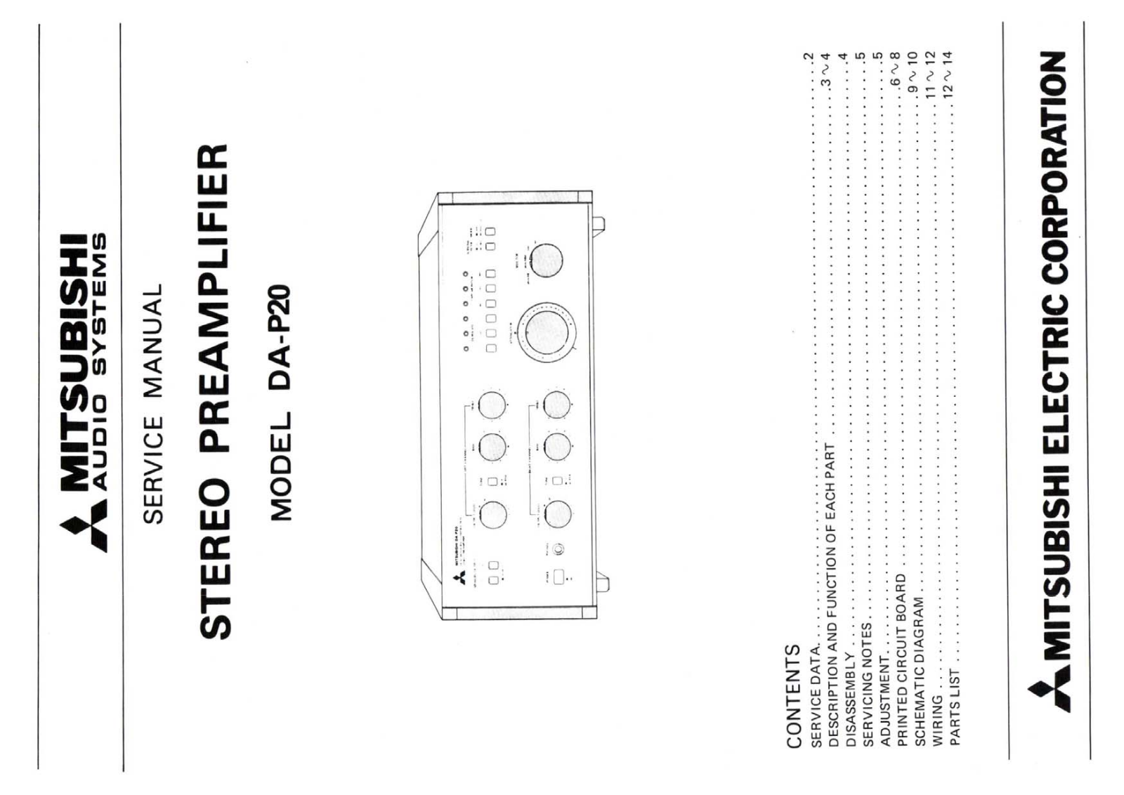 Mitsubishi DA-P20 Service Manual