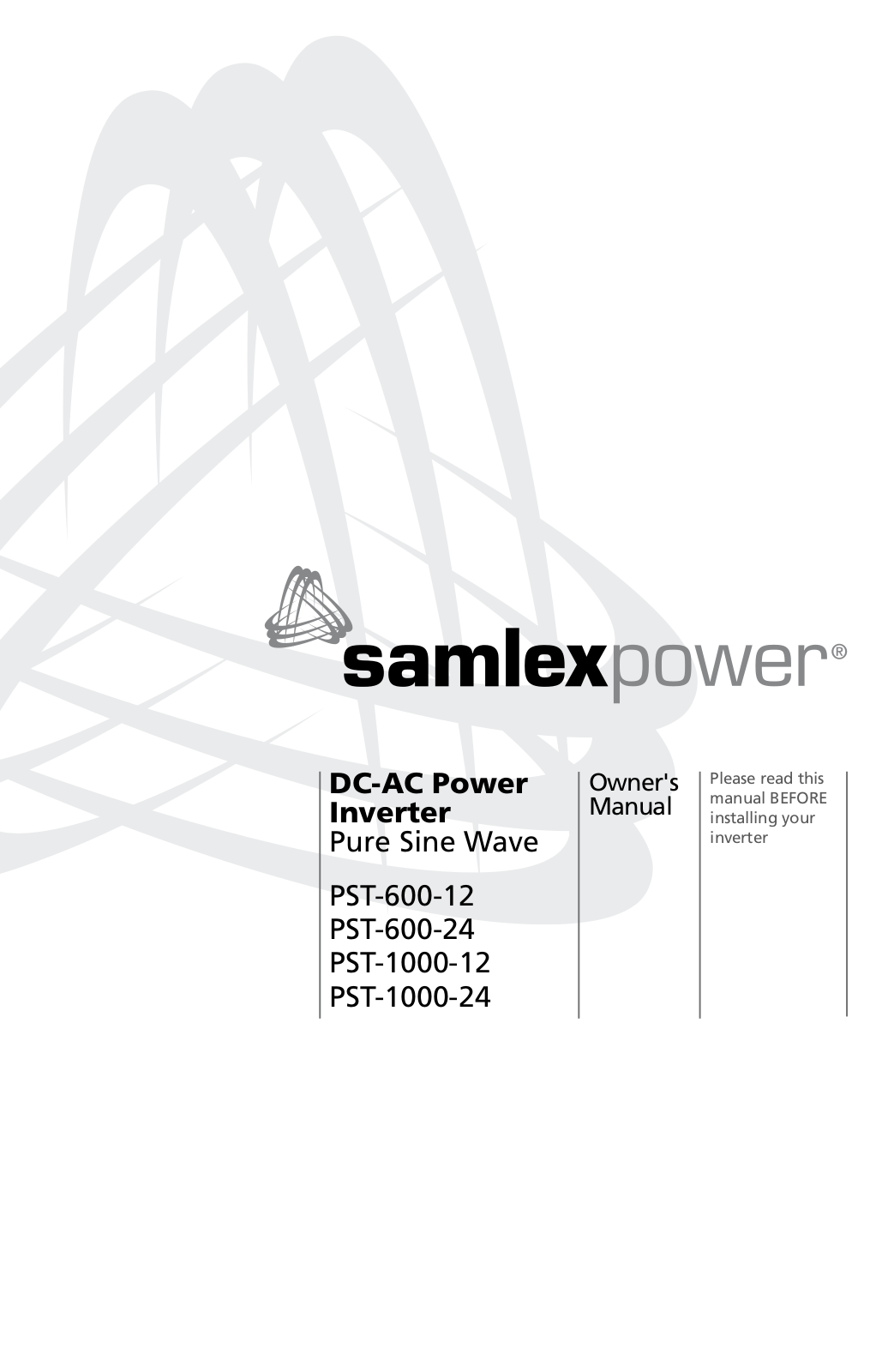 Samlex America PST-1000-24 User Manual