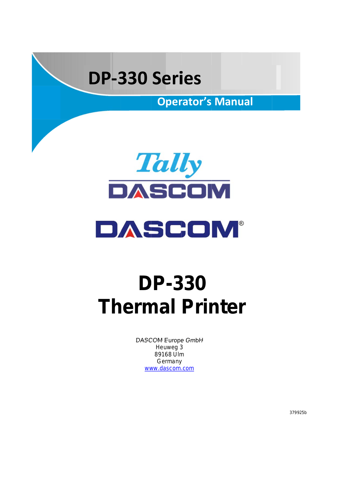 Jiangmen Dascom Computer Peripherals DP3300 User Manual