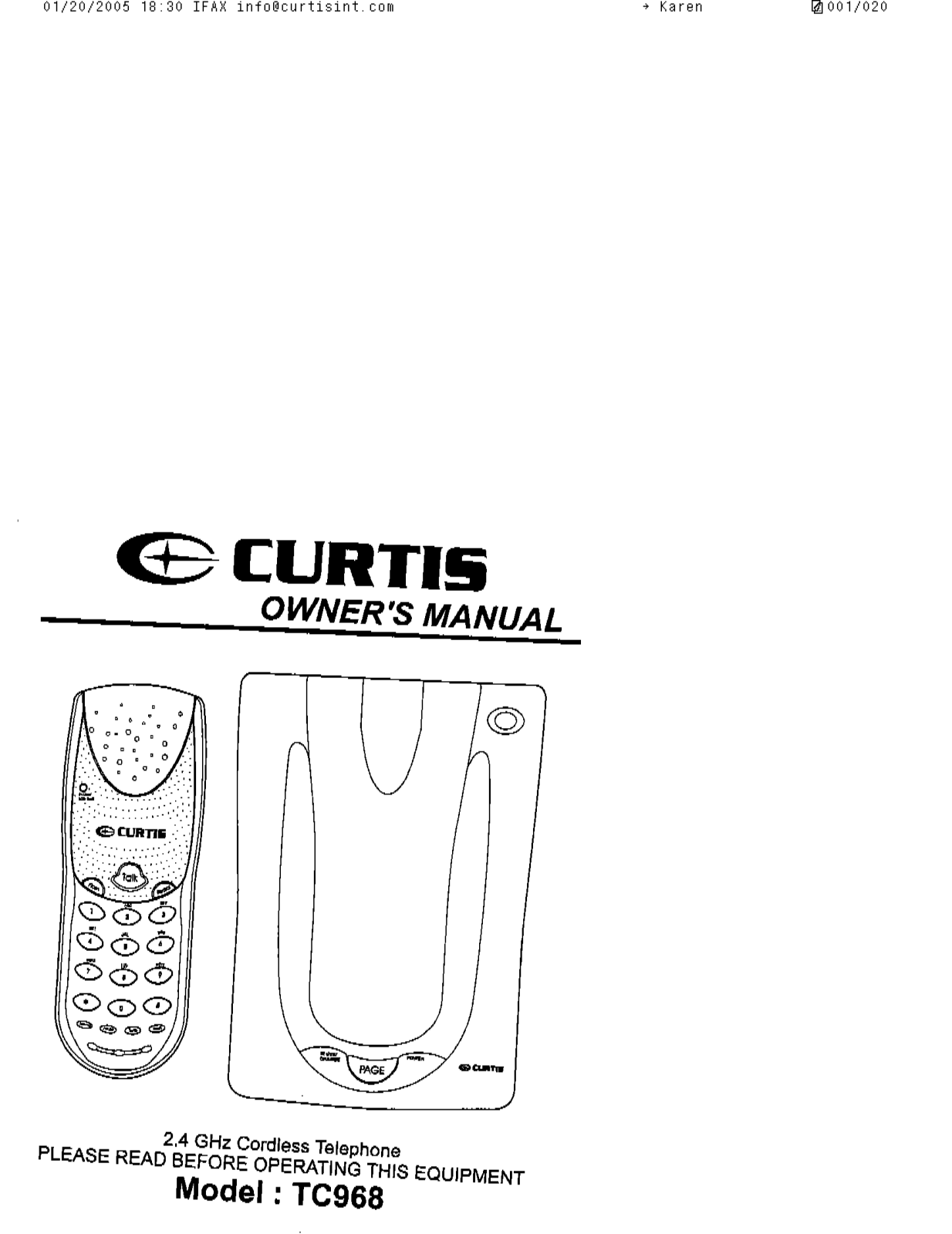 CURTIS TC968 User Manual