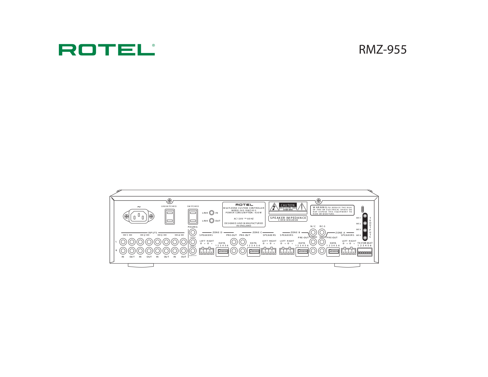 Rotel RMZ-955 Owners manual