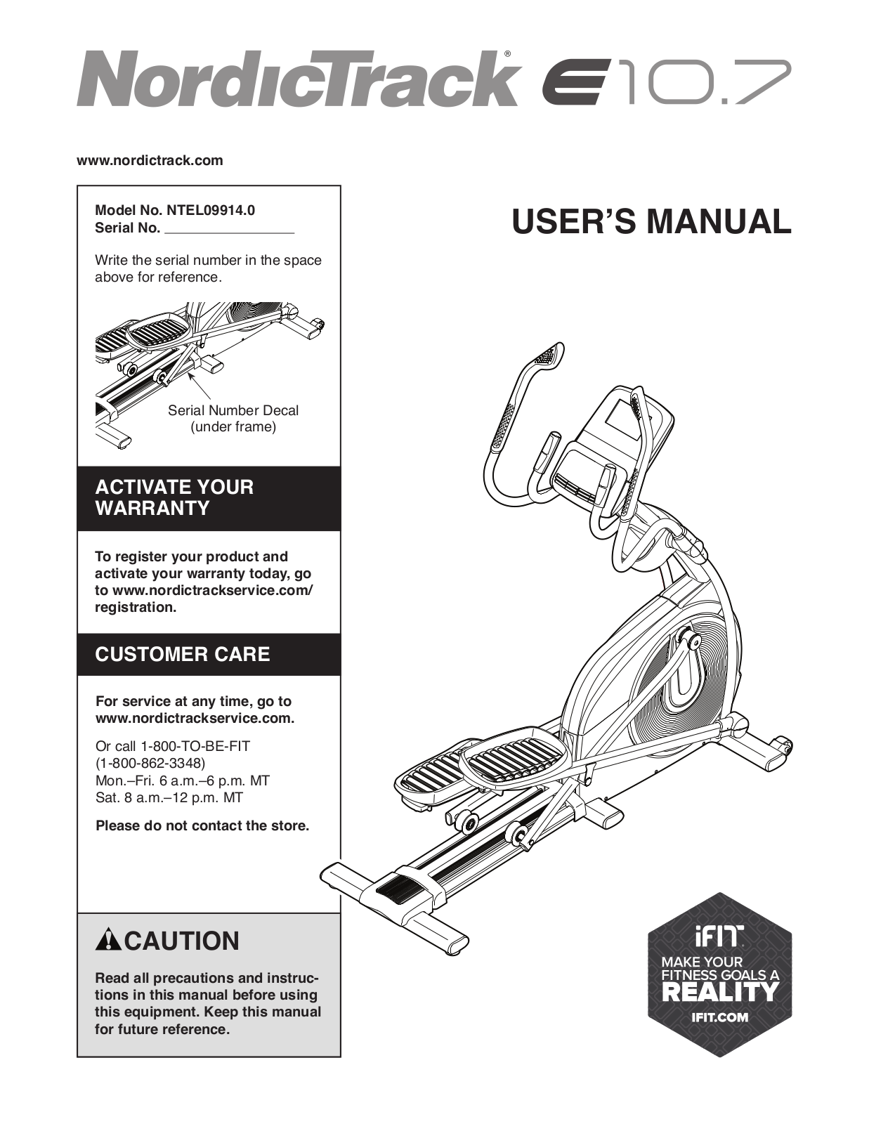 NordicTrack NTEL099140 Owner's Manual