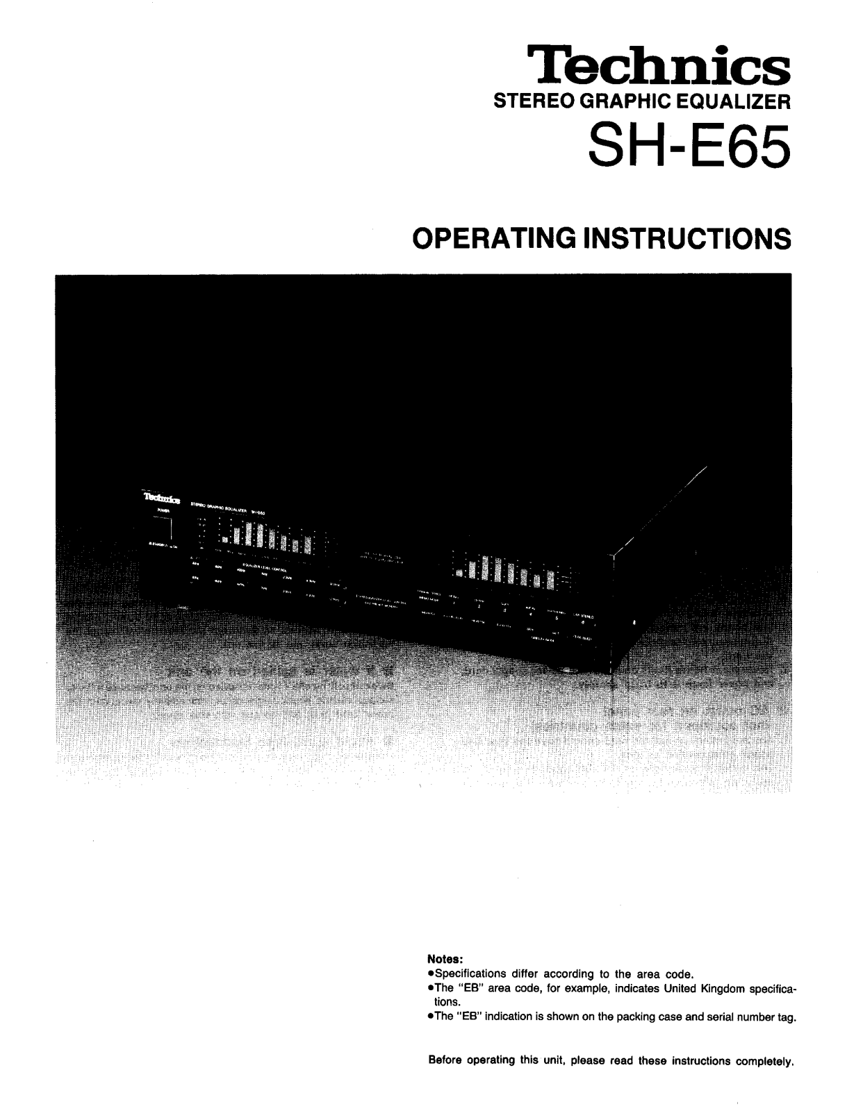 Panasonic SH-E65 User Manual