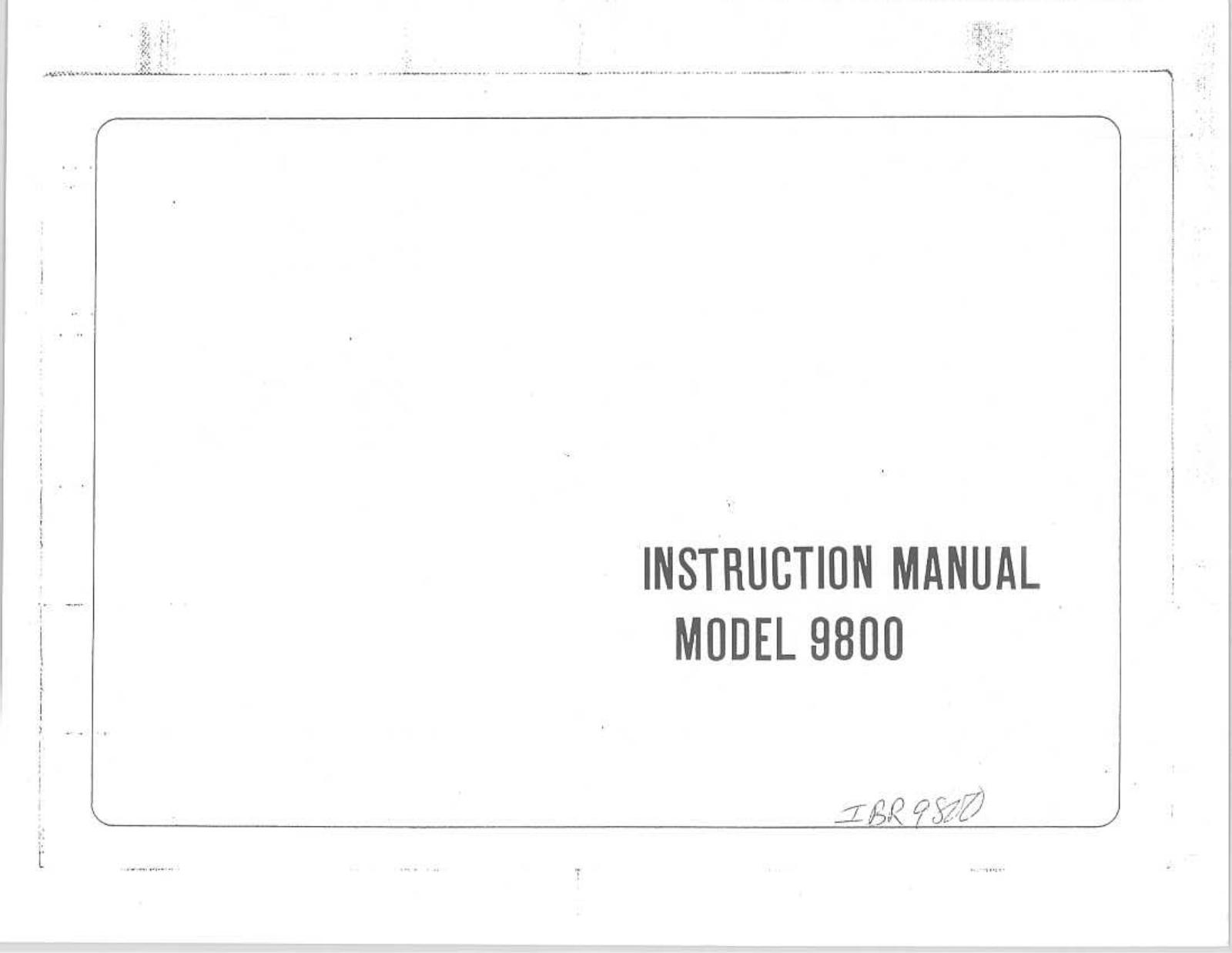 RICCAR 9800 Instruction Manual