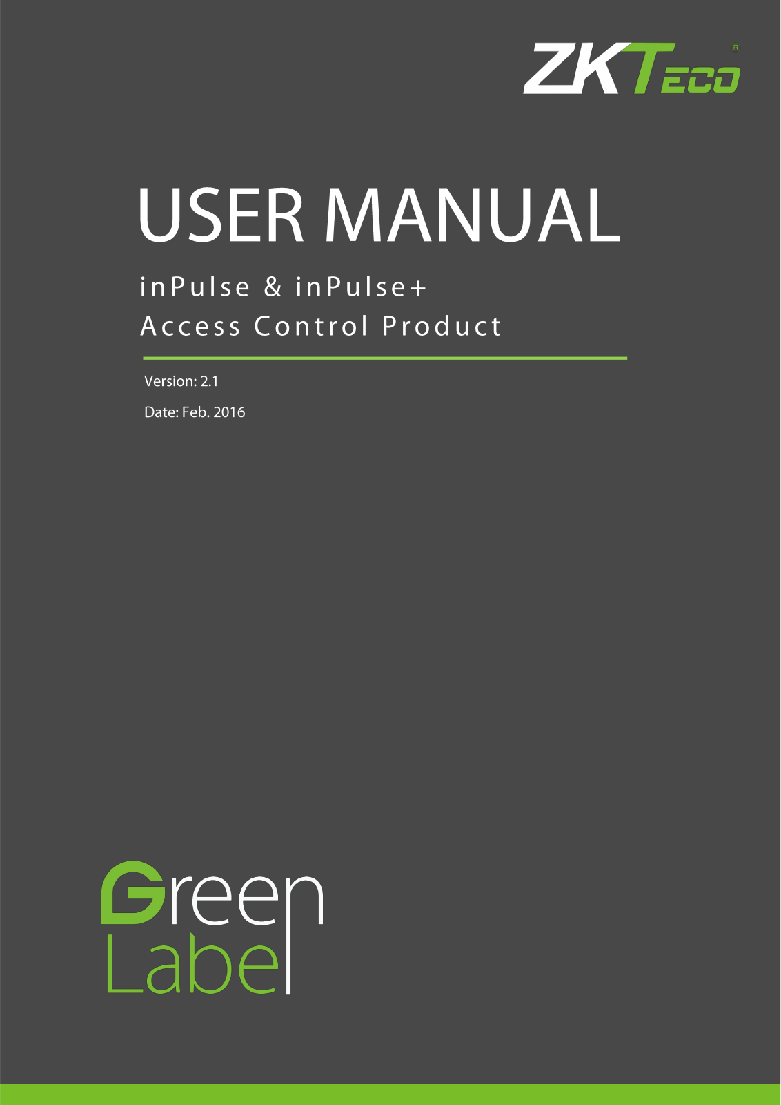 ZKAccess inPulse+ User Manual