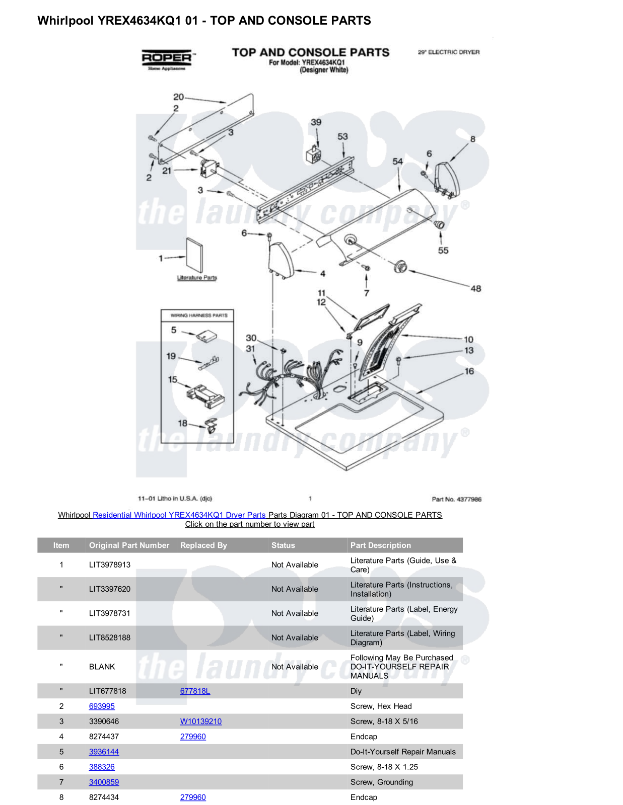 Whirlpool YREX4634KQ1 Parts Diagram