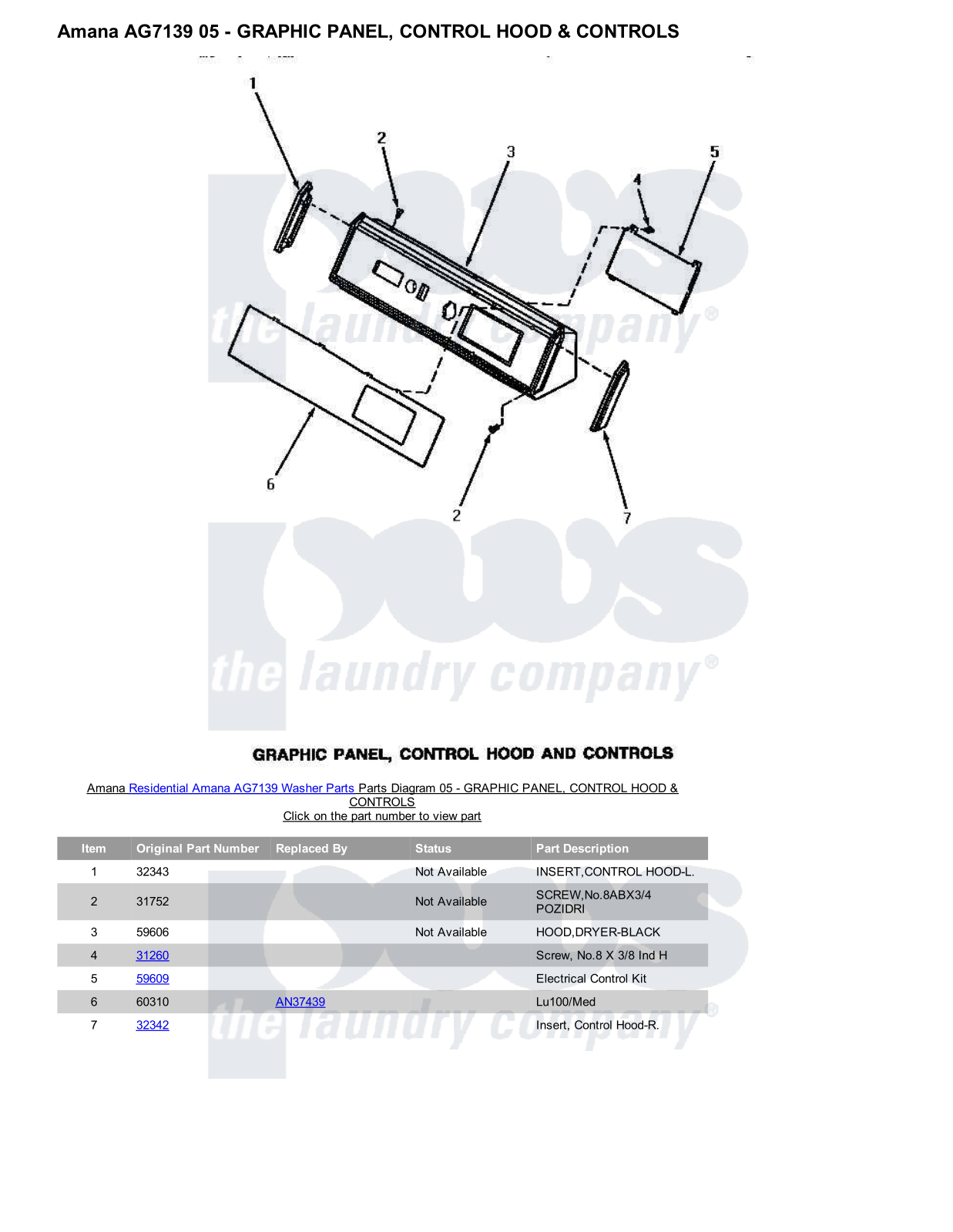 Amana AG7139 Parts Diagram