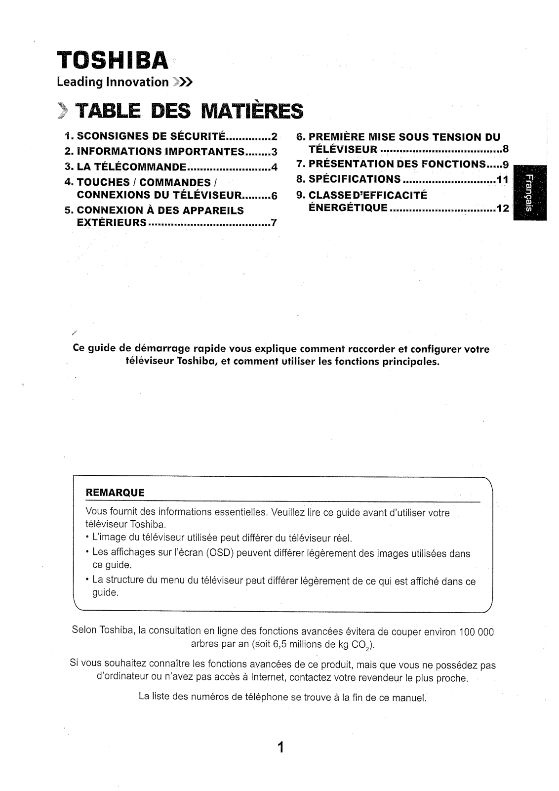 Toshiba 24E1533DG notice