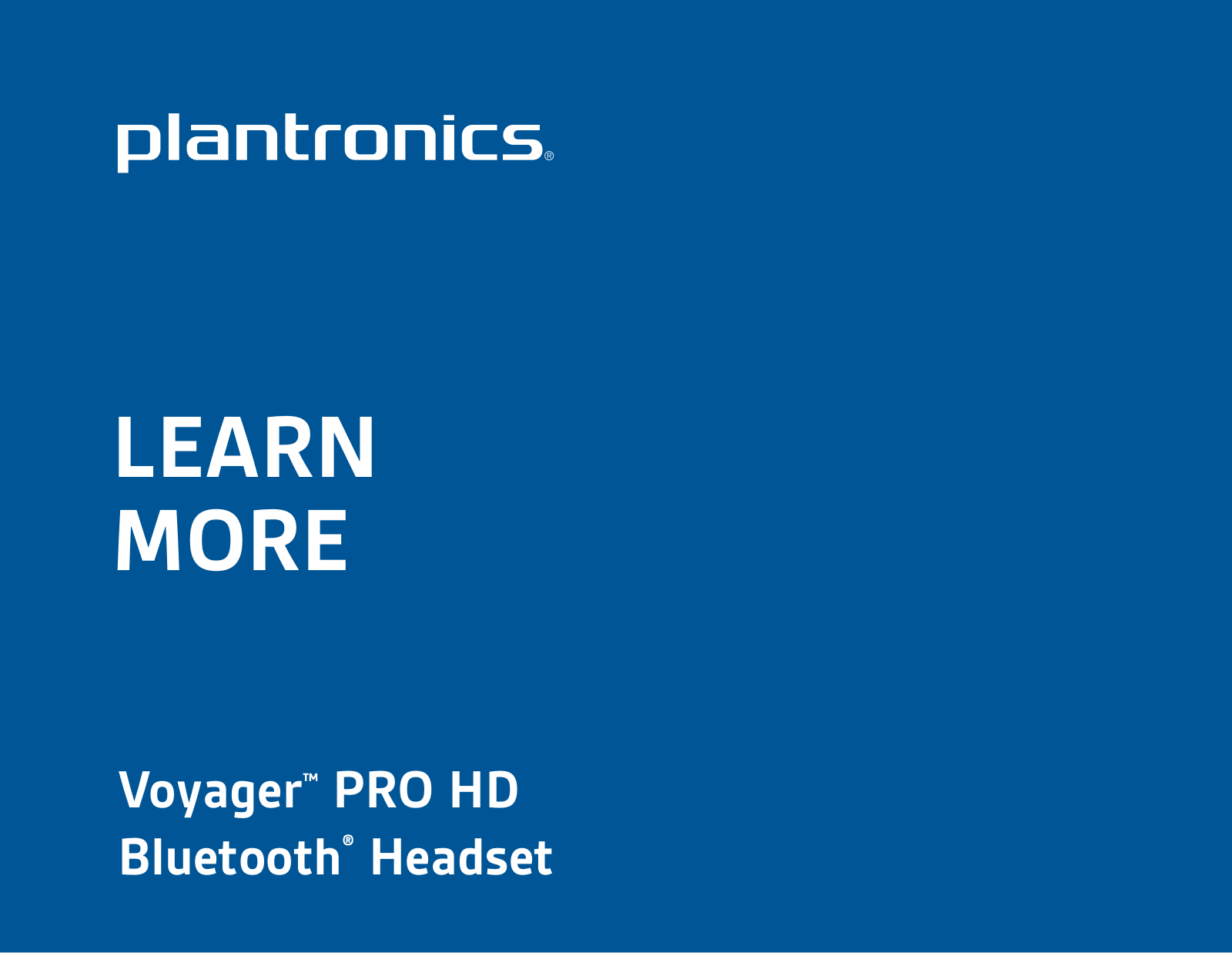 Plantronics Voyager PRO HD User Manual