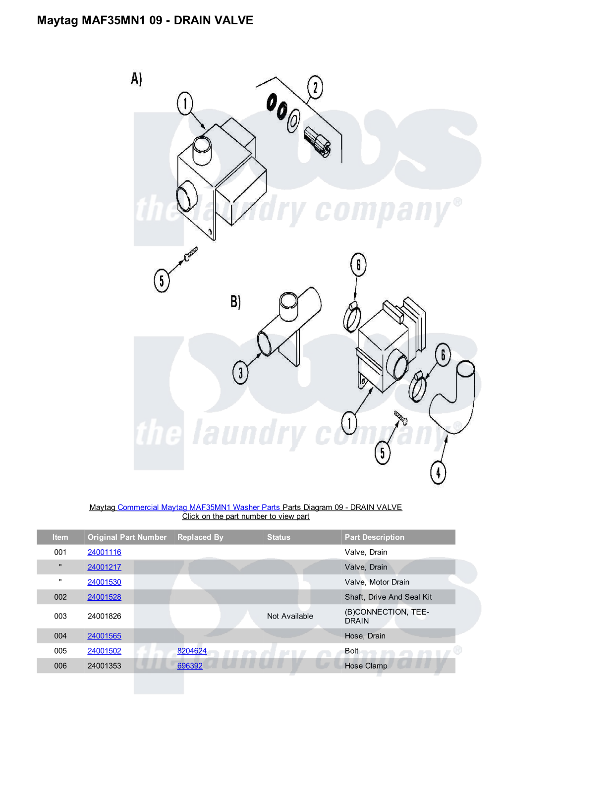 Maytag MAF35MN1 Parts Diagram