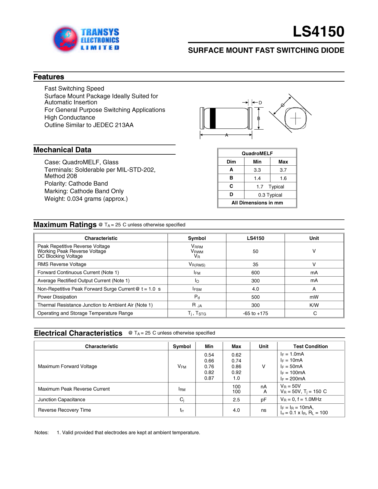 TEL LS4150 Datasheet